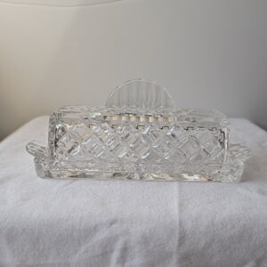 Gorham Crystal King Edward Covered  Butter Dish Discontinued